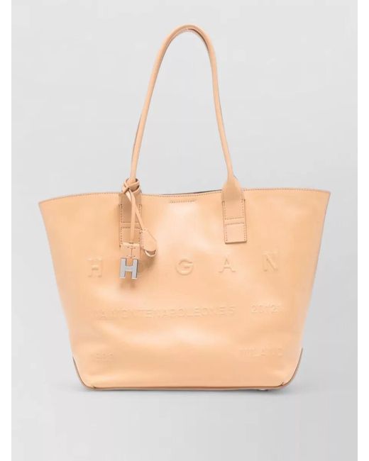 Hogan Natural Small Leather Tote Bag