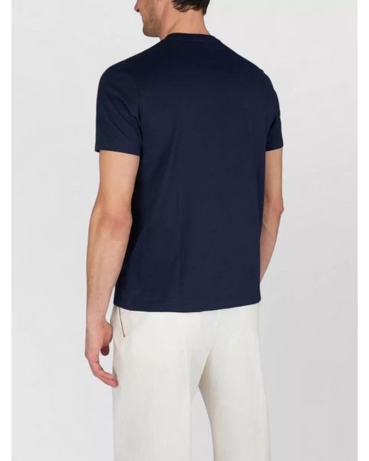 Paul & Shark Blue Embroidered Cotton Jersey Crew Neck T Shirt for men