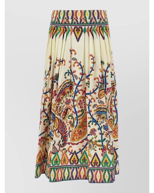 Etro White Cotton Pleated Skirt