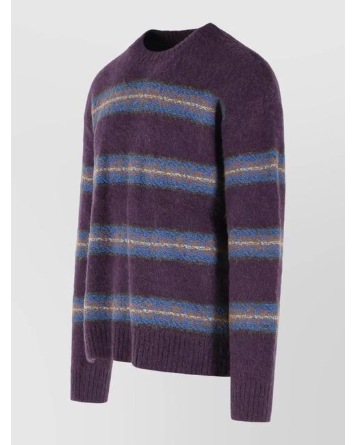 Dries Van Noten Blue Alpaca Wool Sweater for men