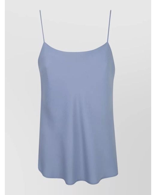 Herno Blue Lightweight Sleeveless Top Featuring Spaghetti Straps