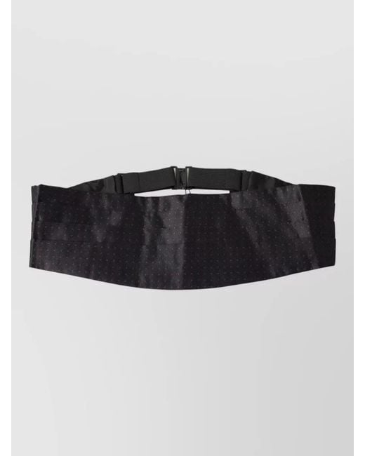 Dolce & Gabbana Black Silk Dotted Waist Tuxedo Belt Cummerbund for men