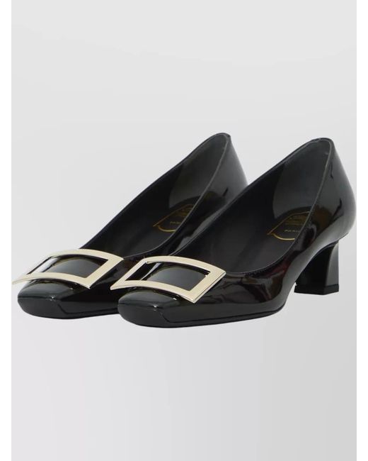 Roger Vivier Black Belle Vivier Trompette Leather Ballerina Shoes