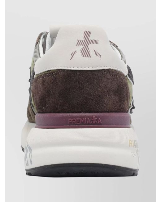 Premiata Gray Suede And Fabric Sneakers for men