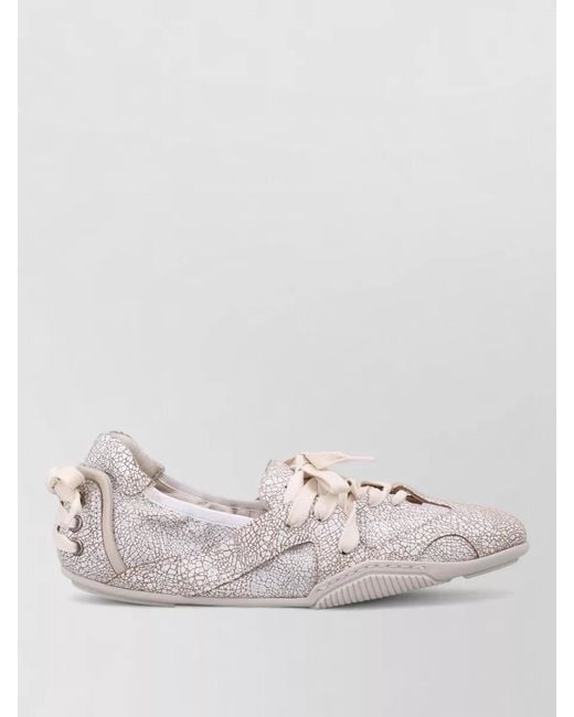 Acne Natural Bilaria Flat Lace Up Leather Ballerina