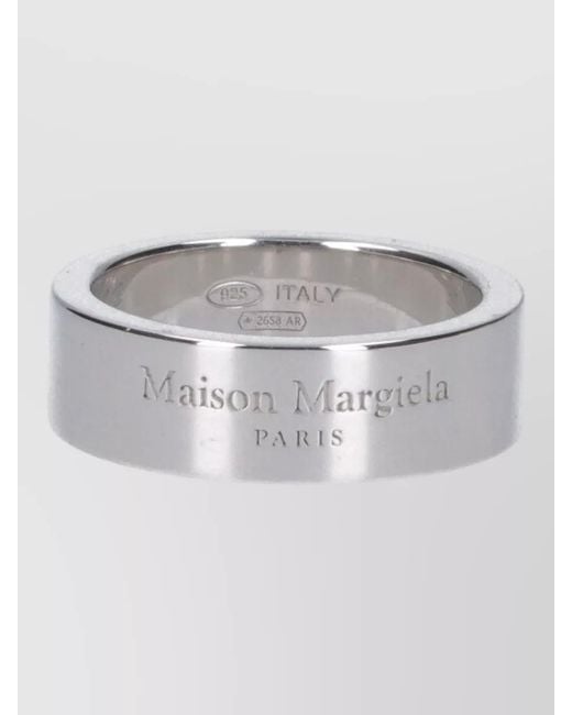 Maison Margiela Gray Sculptural Ring Polished Finish Smooth Contours