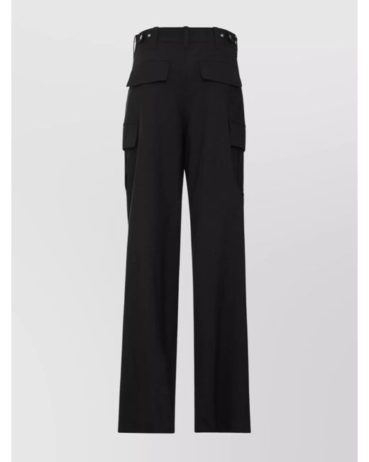 Bottega Veneta Black Wool Cargo Trousers