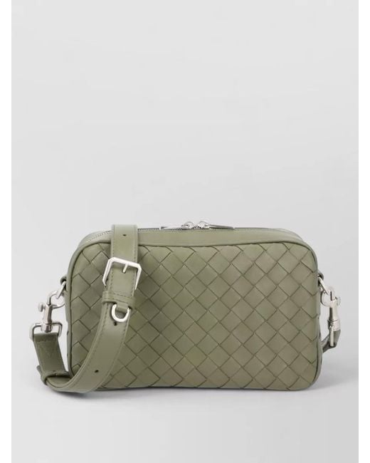Bottega Veneta Green Leather Small Crossbody Bag for men