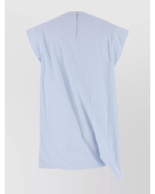 Sacai Blue Striped Embroidered Cotton Top