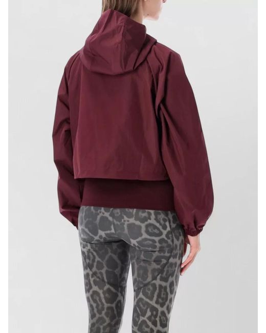 Adidas By Stella McCartney Red Cropped Hooded Track Jacket