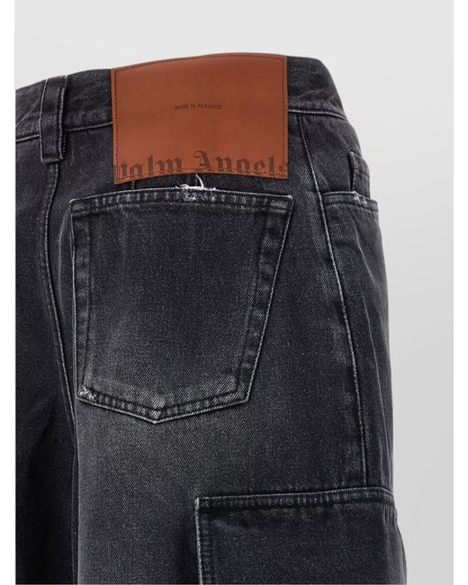 Palm Angels Blue Denim Wide-Leg Trousers