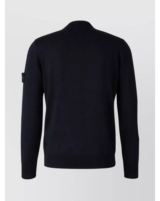 Stone Island Blue Virgin Wool Regular-Fit Crewneck Jumper for men