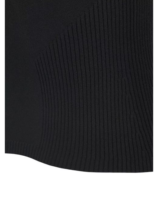 MARINE SERRE Black Open Neck Knit Tank Top