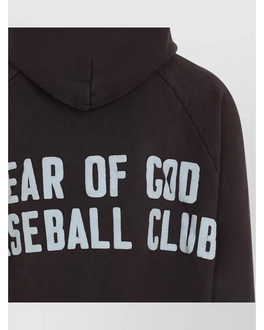 Fear Of God Black Baseball Club Half Zip Hooded Sweatshirt for men