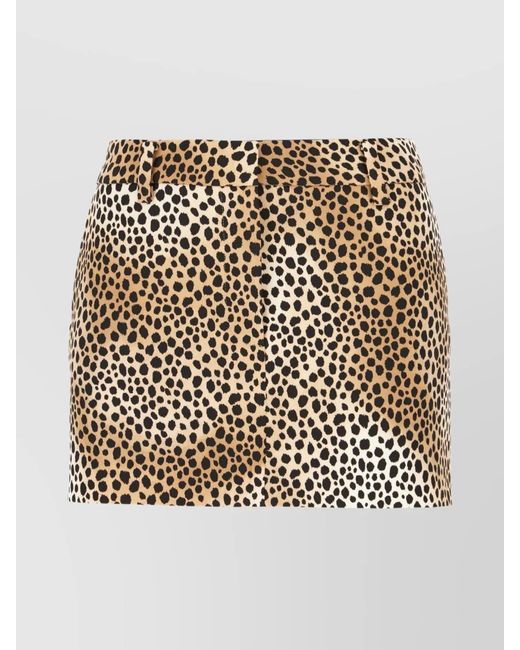 Michael Kors Metallic Animal Print Mini Skirt With Belt Loops