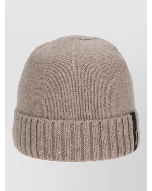 Borsalino Gray City Knit Hat Ribbed Cuff Turn Up