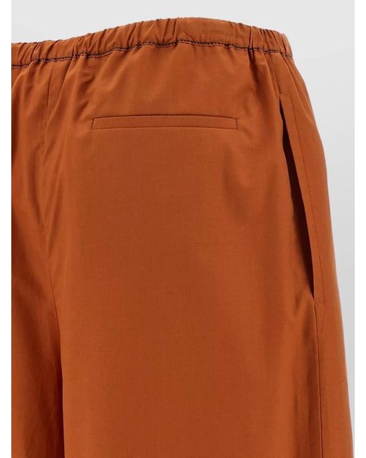 Marni Orange Tailored Pants Featuring Diagonal Draped Design
