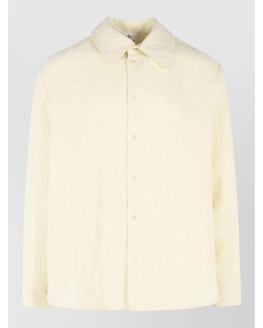 Séfr Natural Wes Cotton Linen Long Sleeve Shirt for men