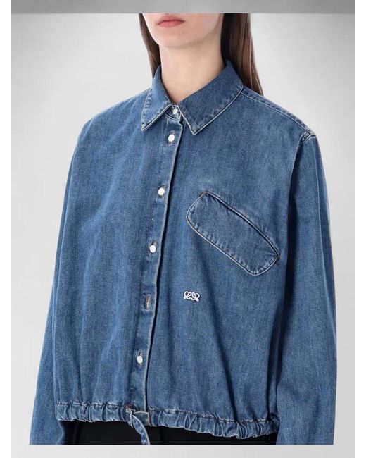 Loewe Blue Denim Shirt Jacket Balloon Silhouette Belt