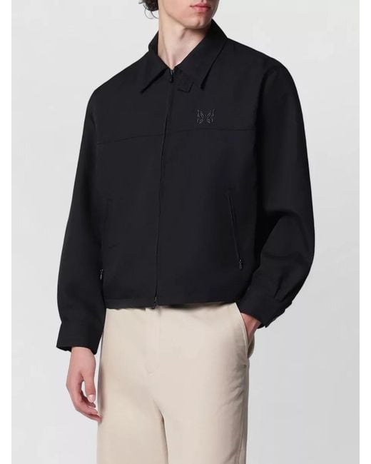 Needles Blue Collared Jacket Sx231Pl Front Pockets for men