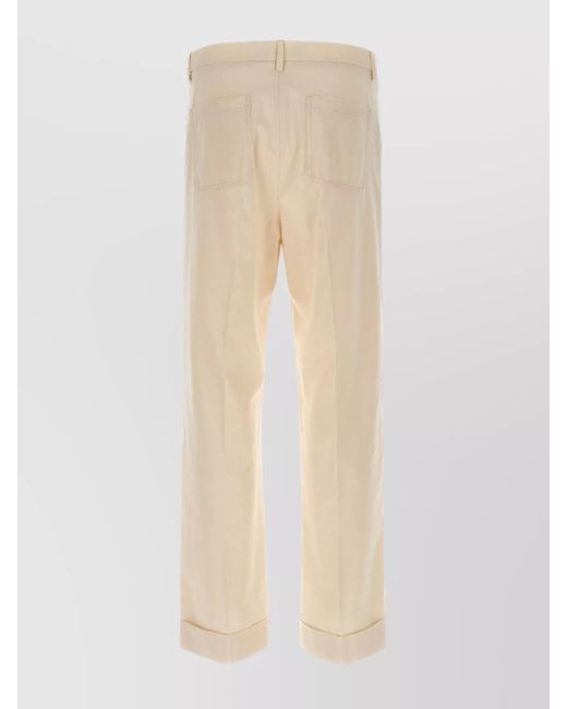 Valentino Garavani Natural Turn-Up Straight-Leg Trousers for men