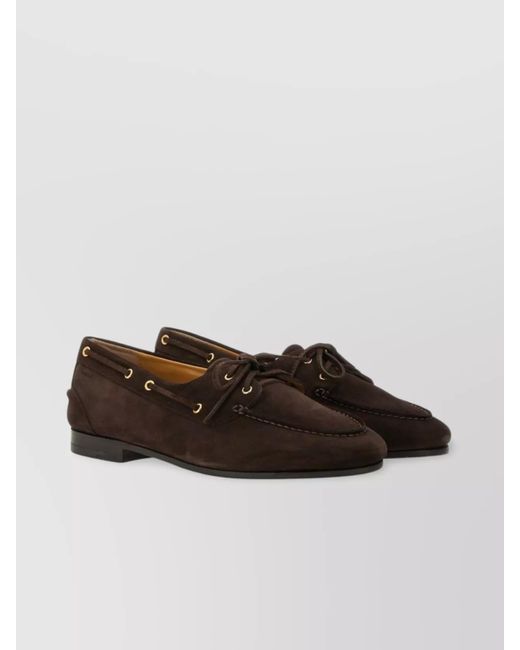 Bally Brown Suede Leather Lace-Up Loafers for men