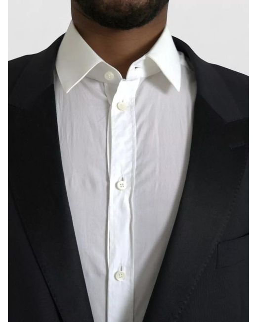 Dolce & Gabbana Black Silk Virgin Wool Single-Breasted Tuxedo Jacket for men