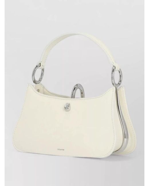 Rabanne Natural Leather Shoulder Bag Adjustable Strap Handle