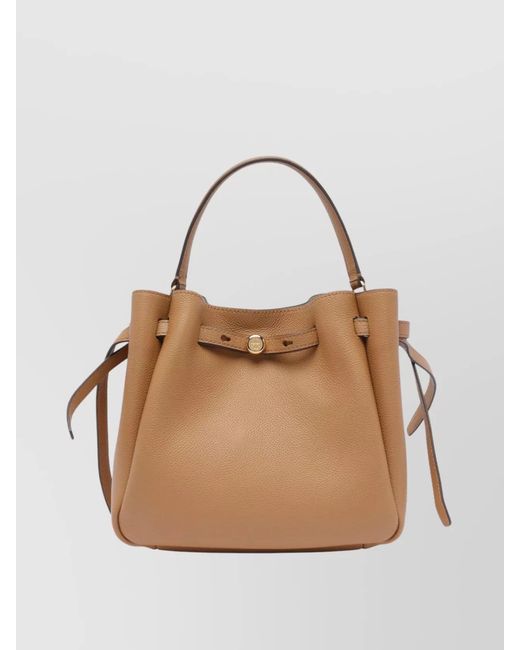 Tory Burch Natural Romy Small Leather Bucket Bag