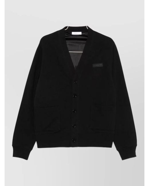 Givenchy Black Silk Nylon Cardigan Jacket Front Pockets for men