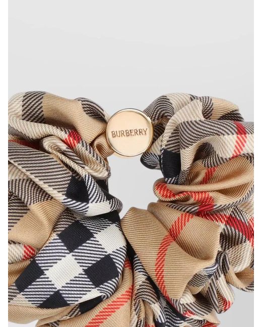 Burberry Multicolor Silk Checked Scrunchie