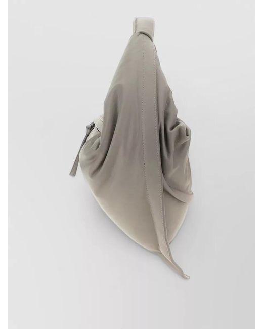 FEDERICO CINA White Tortellini Soft Shoulder Bag Adjustable Strap