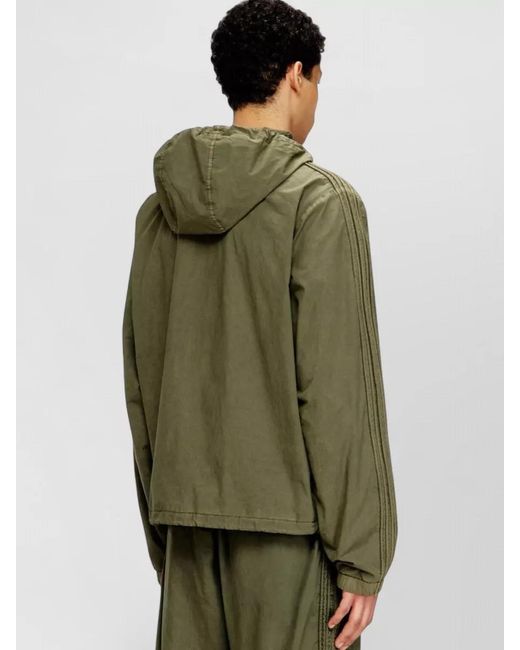 DIESEL Green Cotton Hooded Parka for men