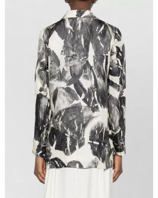 Alysi Gray Single Breasted Jacket All Over Print