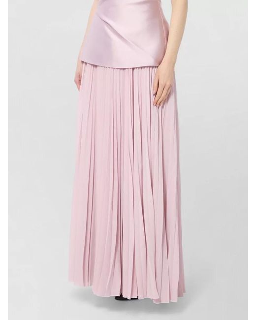 Solace London Pink Claudette Draped Bustier Chiffon Maxi Dress