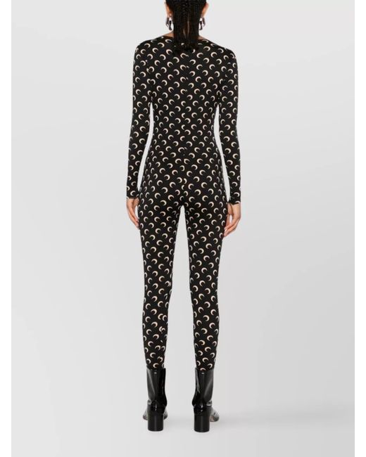 MARINE SERRE Black Moon Printed Catsuit