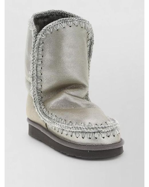 Mou Gray Eskimo 24 Ankle Boots Metallic Stitching