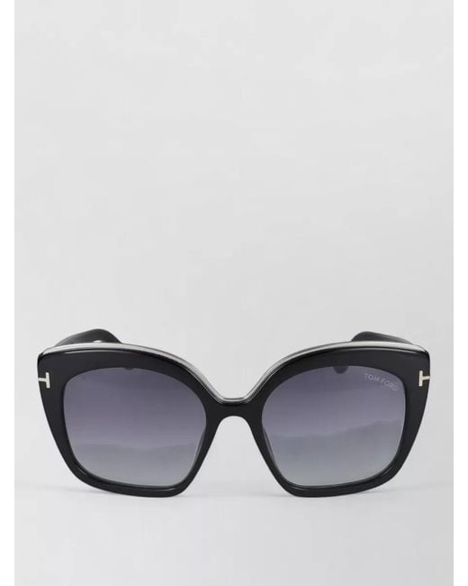 Tom Ford Black Sunglasses Cat Eye Oversized Gradient Lenses