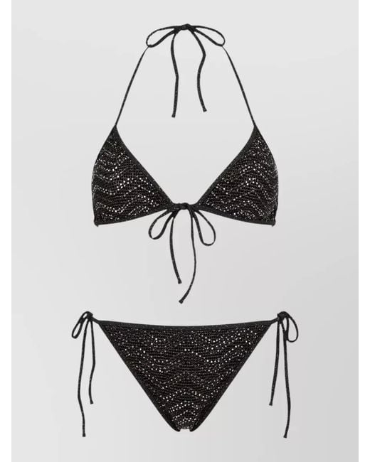 Missoni Multicolor Halter Neck Sequin Triangle Bikini Set