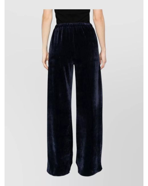 Forte_forte Blue High Waist Velvet Wide Leg Trousers