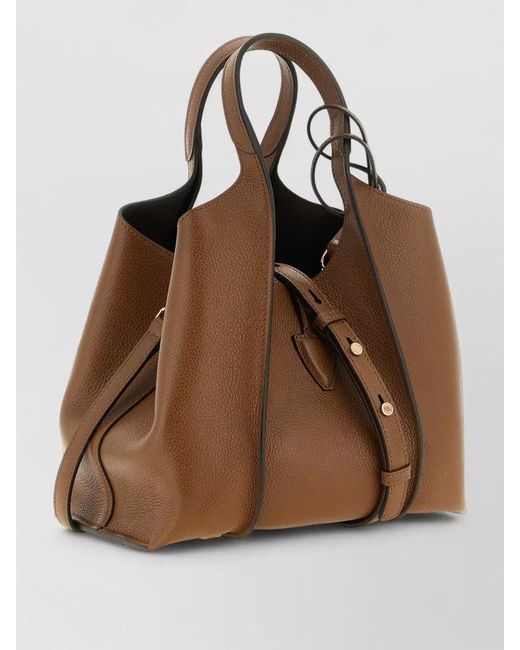 Tod's Brown T Mini Tote Bag Structured Top Handle