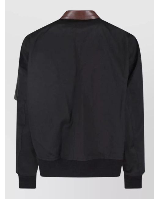 Sacai Black Regular Fit Coat Contrast Collar Pockets for men