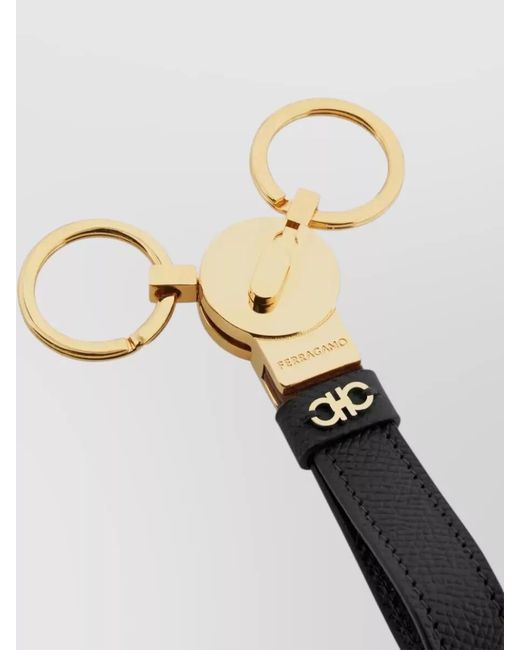 Ferragamo White Leather Key Holder for men