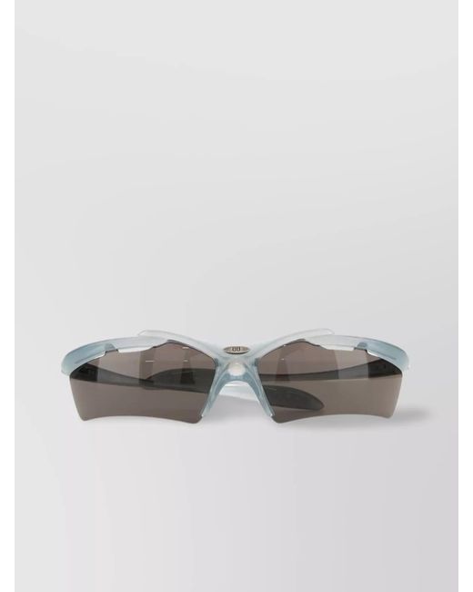 Balenciaga Gray Acetate Rectangle Sunglasses