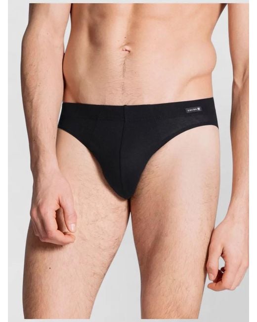 Calida Black Brief Underwear Elastic Waistband Seamless Design for men