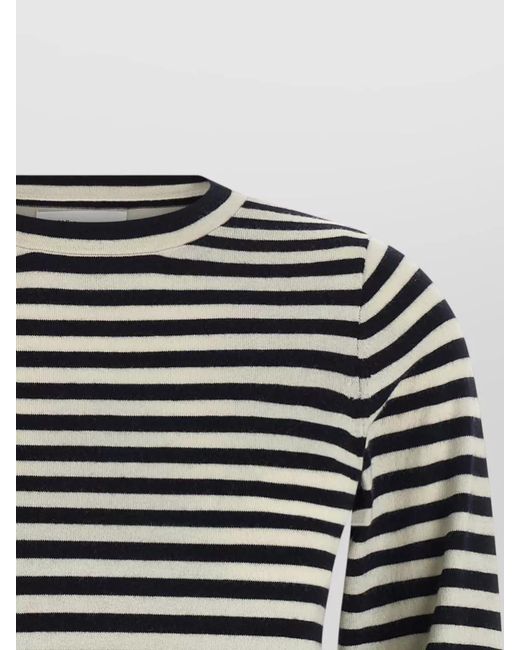 Extreme Cashmere Black Lisa 451 Crew Neck Striped Sweater