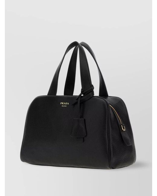 Prada Black Na Deer Leather Shoulder Bag