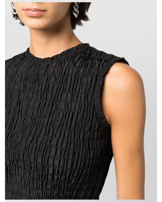 Patou Black Cropped Sleeveless Top