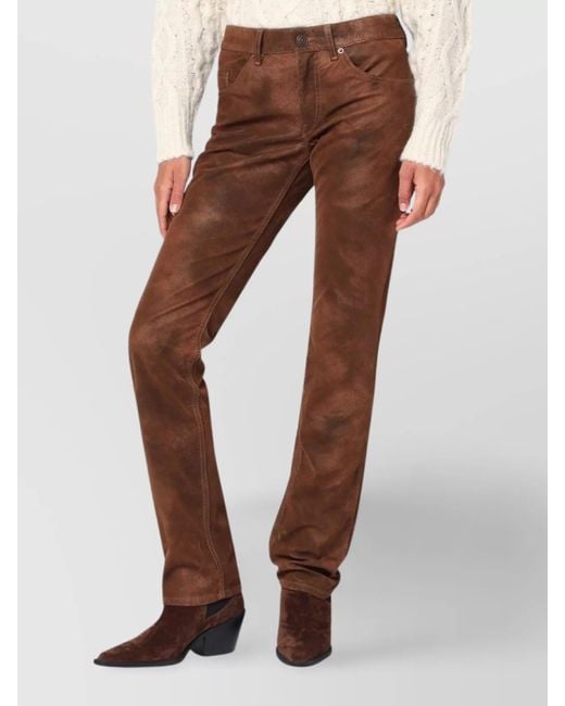 Isabel Marant Brown Straight Leg Trousers Pockets