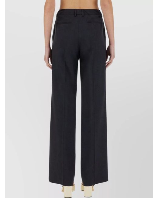 PT Torino Black Virgin Wool Wide-Leg Trousers
